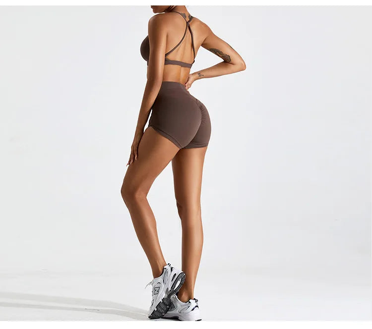 Summer Sexy Scrunch Sports Bra Gym Top Women Running Back Cross Top Sportswear Workout Underwear Fitness Workout Yoga Clothing
