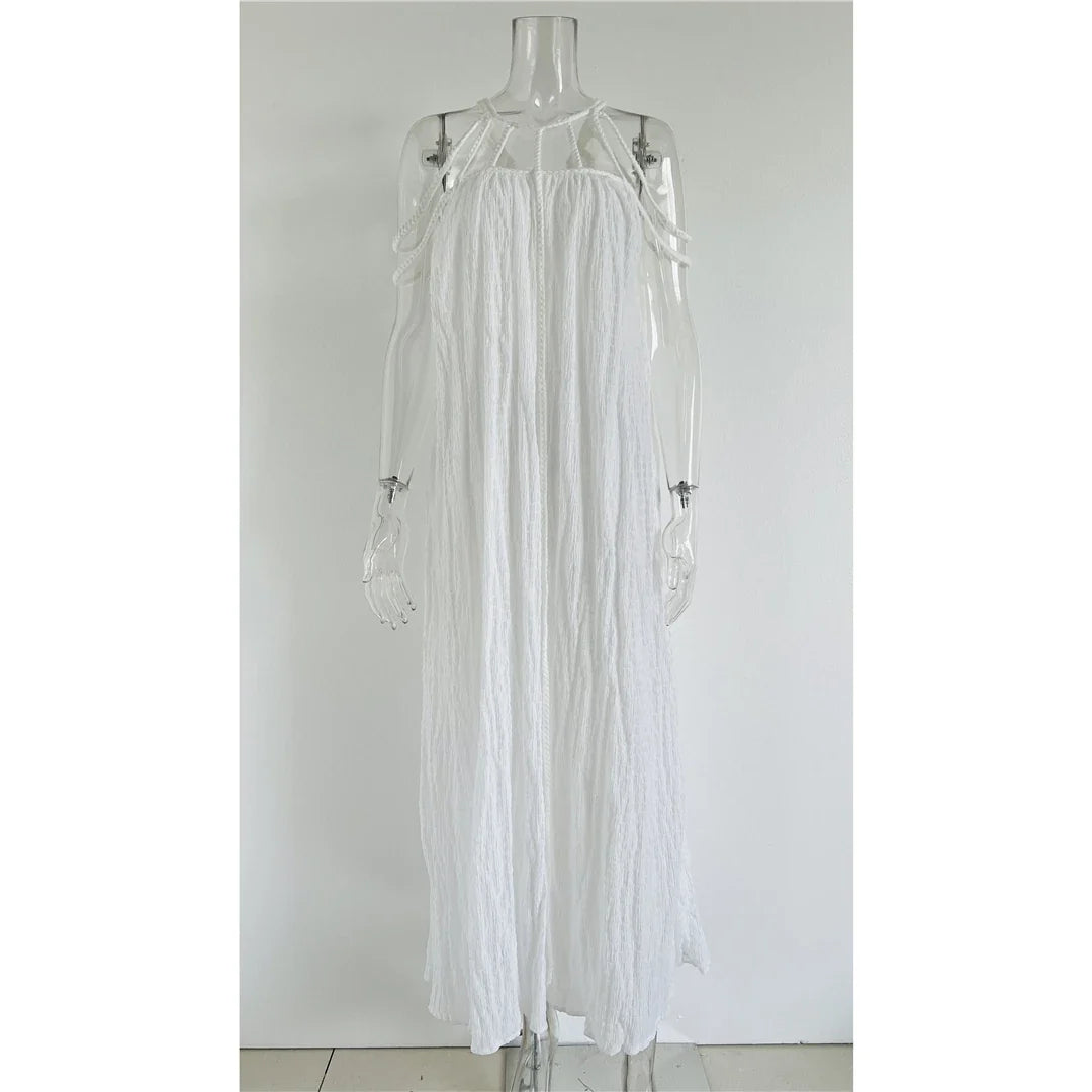 5 Colors Hollow Out Backless Crochet Knitted Tunic Beach Cover Up Cover-ups Beach Dress Beach Wear Beachwear Female Women V5429