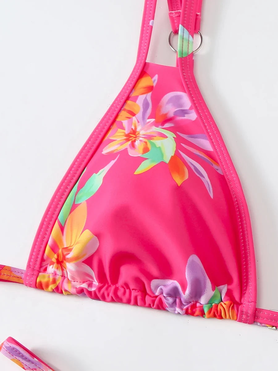 2025 Strappy Bikini Brazilian Printed Swimsuit Women Sexy Padded Swimwear Female Bathers Bathing Swimming Swim Suit Beachwear