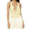 Women's Summer Halter Tops Stylish Starfish Slim Fit Backless Sleeveless Vest for Daily Life and Beach