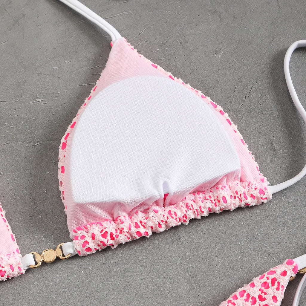 2026 Halter String Bikinis Sexy Triangle Swimsuit Women Plaid Swimwear Female Bathers Bathing Swimming Swim Suit Beachwear