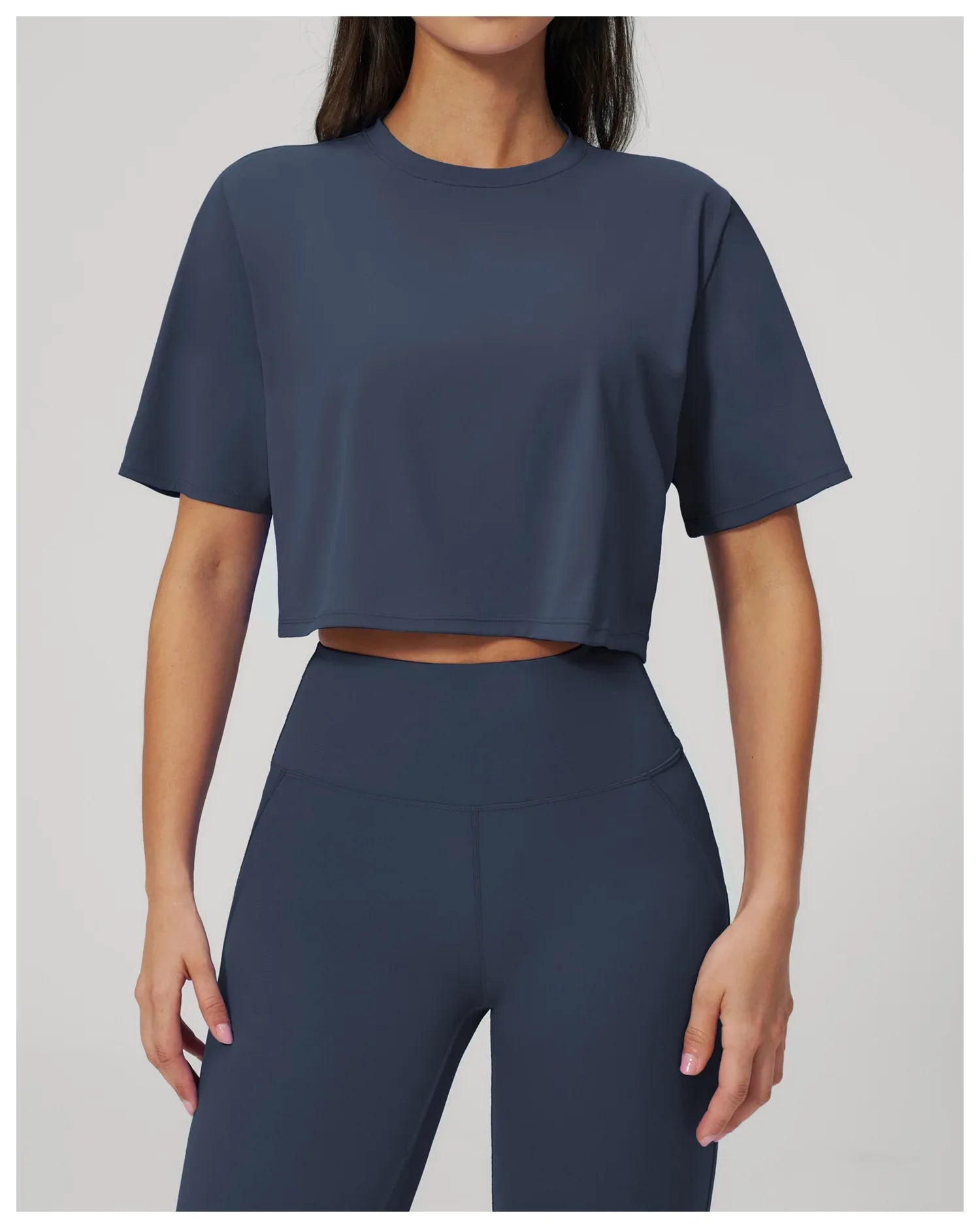 Impact Short Sleeve Yoga T Shirts Women Solid Color O Neck Loose Sports Tops Outwear Gym Running Fitness Workout Suits