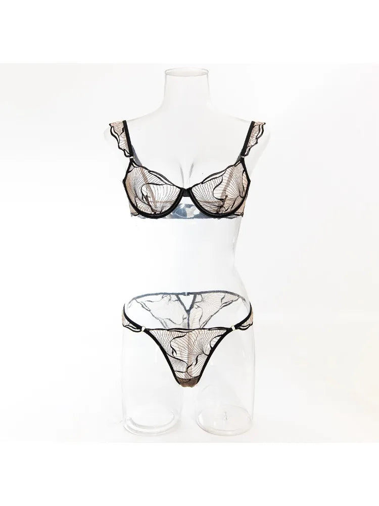 Summer Beachwear Lingerie Large Bust Minimizer Light Support Gathering Wirefree Anti-Sagging Comfort Bra Set AU MOYISU Panty F