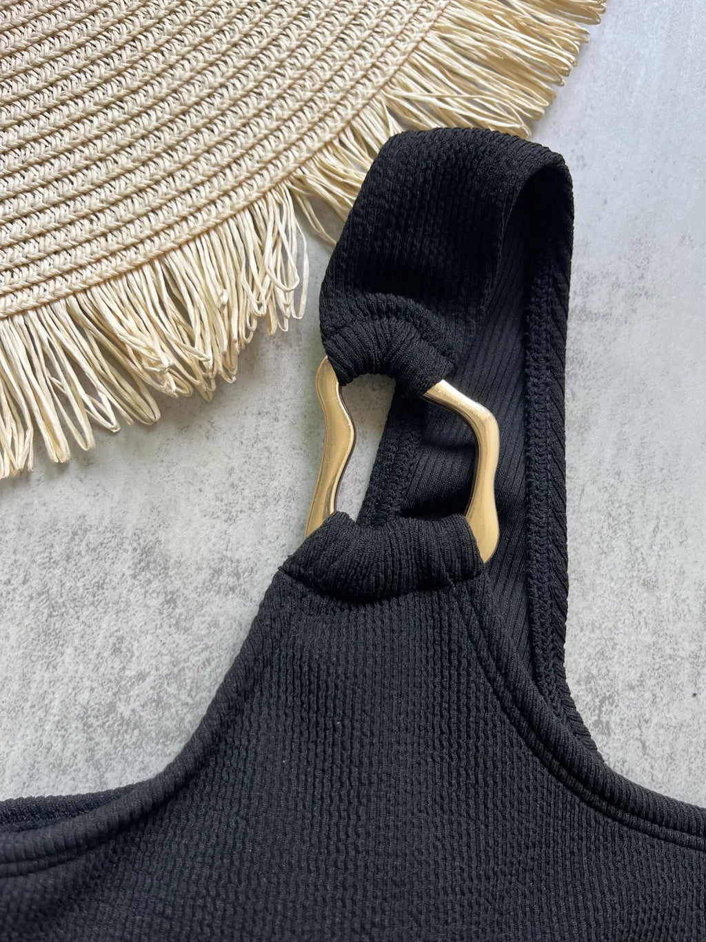 Women's One Piece Swimsuit Ring Cut Out Front High Cut Cheeky Bathing Suit Monokini Swimwear One Shoulder Ribbed Monokini
