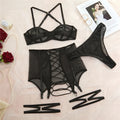 Plus Size Sensual Lingere Exotic Bandage Bra Garter Briefs Sets Transparent Intimate Hard Woman Luxury Fancy Underwear Bra Set
