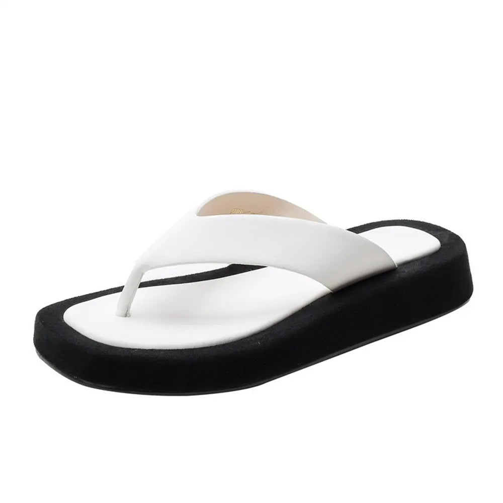 2026 New Arrivals Summer Fashion Black Flip Flops Flat Sandals Women Leisure White Slides Shoes Comfy Walking Beach Footwear