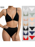 7 Pack Women's Sexy Bra Panties Set Front Closure Seamless Push-Up Wireless with Removable Padding Basic T-Shirt Lingerie