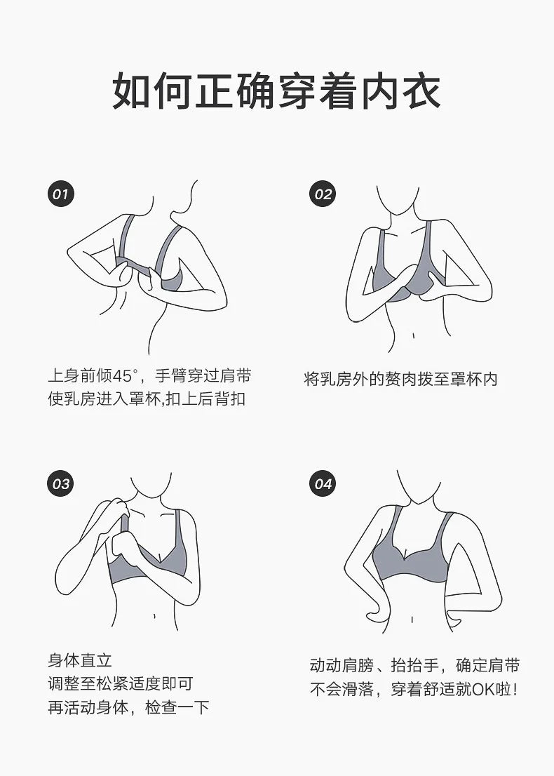 Rabbit Ear Lace Strapless Bra Minimizer Push Up for Large Bust Summer Thin Design Comfortable Backless Bra Women S-XL MOYISU AB
