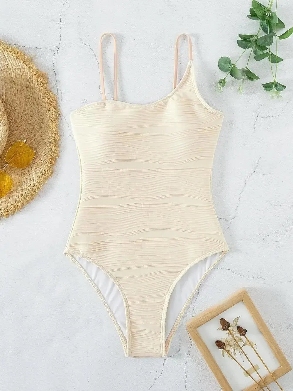 2026 Plain One Shoulder Swimsuit One Piece Solid Swimwear Women Sexy Bathers Bathing Swimming Swim Suit Female Beachwear