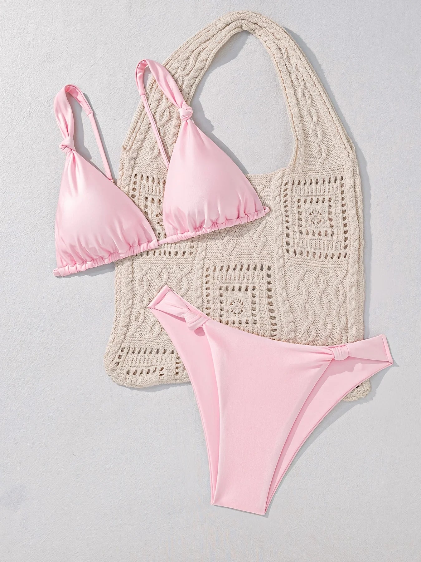 ZTVitality Sexy Pink Push Up Bikini Set 2026 Summer Beachwear Swimsuit Women's Swimwear Biquini Knotted Bikini Two Piece New
