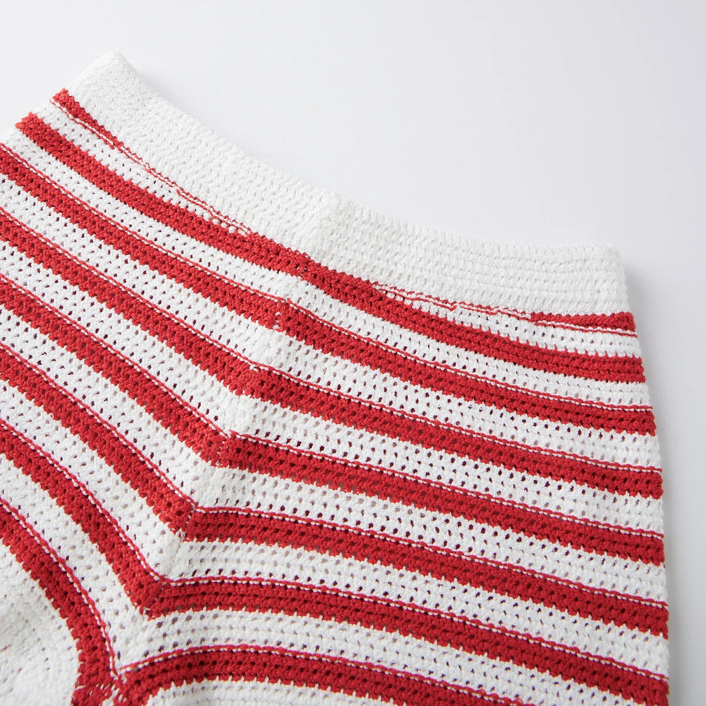 Women Knit 2 Piece Sets for Independence Day Sleeveless V Neck Tank Tops and High Waist Shorts Sets Summer