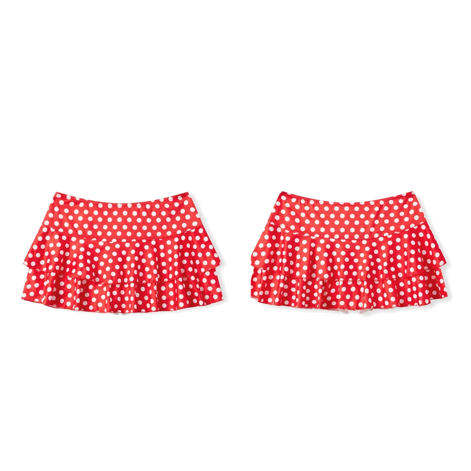 Fashion Summer Mini Skirt Women Dots Print Side Ties Low Waist A Line Skirts for Parties and Casual Wear