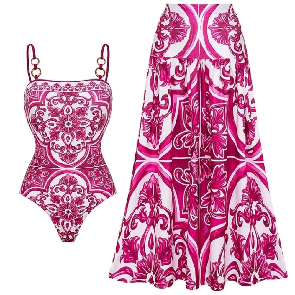2026 New 2Pcs Ruffle Swimsuit Bandeau Biquini Sexy Bikini Women Swimwear Long Skirt Swimming Suit Female BathingsuitBathing Suit