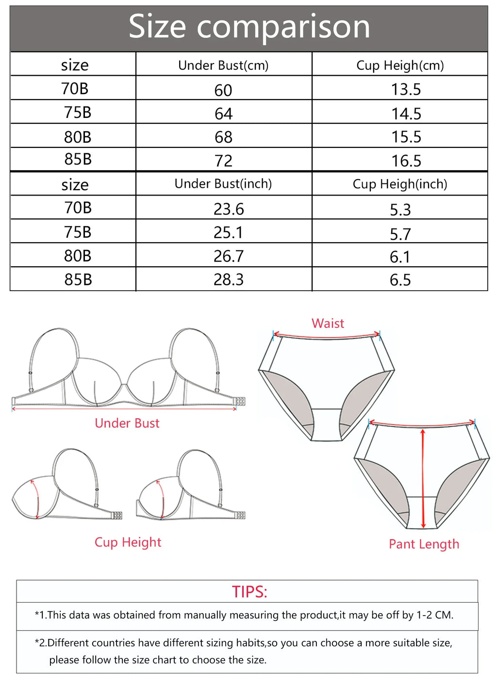 Sexy Lingerie 1 piece of red lace underwear 3/4 cup gathering pull up bra women's underwear U064