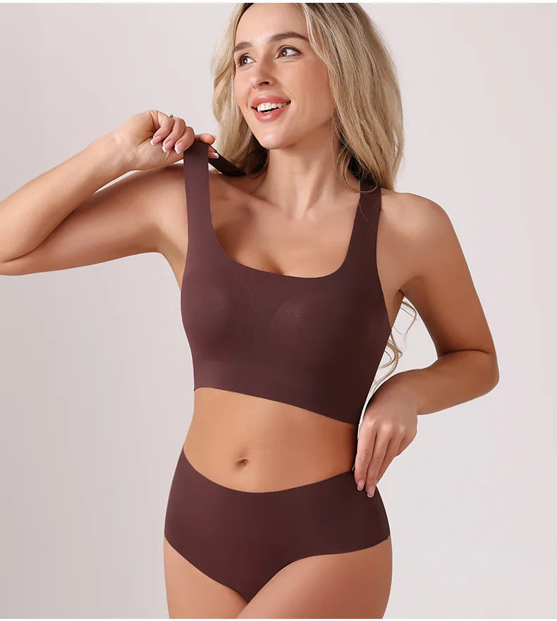 Women's Underwear Sexy Seamless Bra and Panty Set Wire Free Brassieres Female Womens Lingerie Underwear & Sleepwears