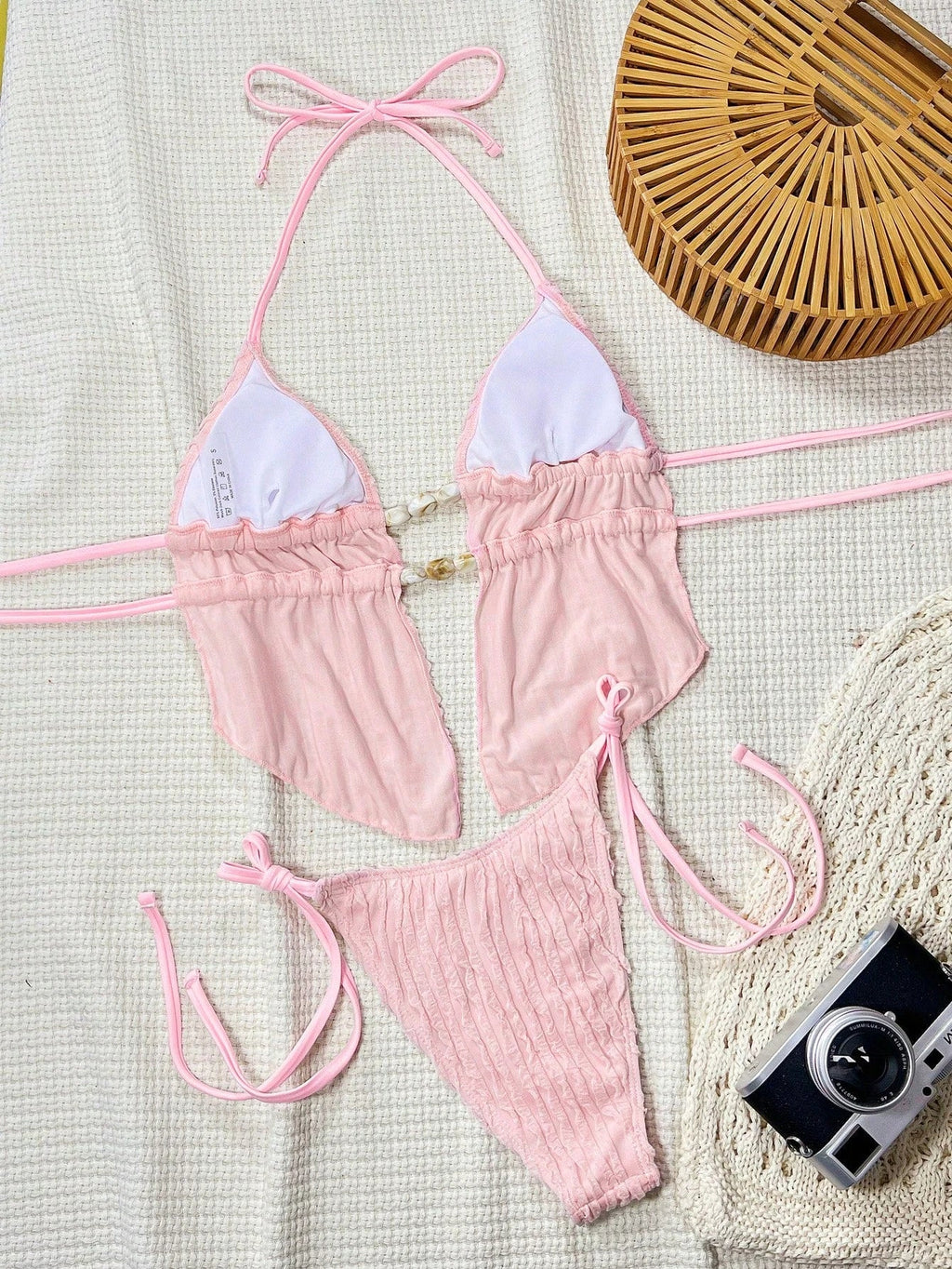 2026 Halter Padded Two Pieces Swimwear Female Solid String Stone Swimsuit Women Bathers Bathing Swimming Swim Suit Beachwear