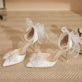 Pointed Toe Bow  Women's Stiletto Hee Elegant Large Size Thin Heel Shoes for Women 2026 New
