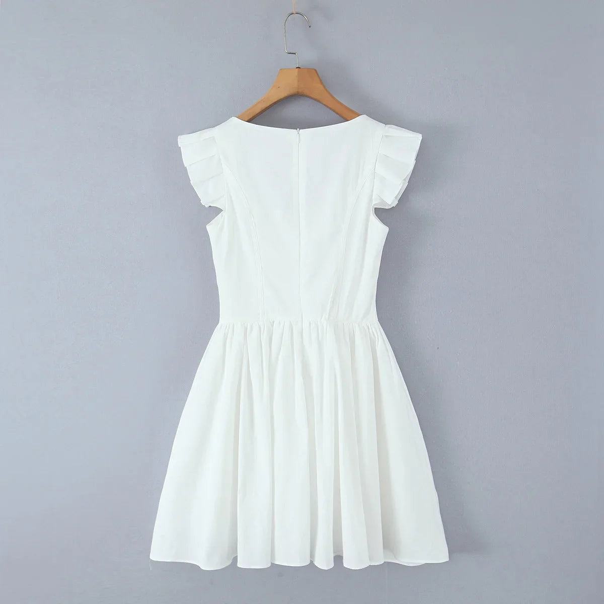 Floral Embroidery Cotton Summer Women's Dress Sleeveless Buttons Decor Short Mini Dress Elegant Yellow A-line New in Dress 2025