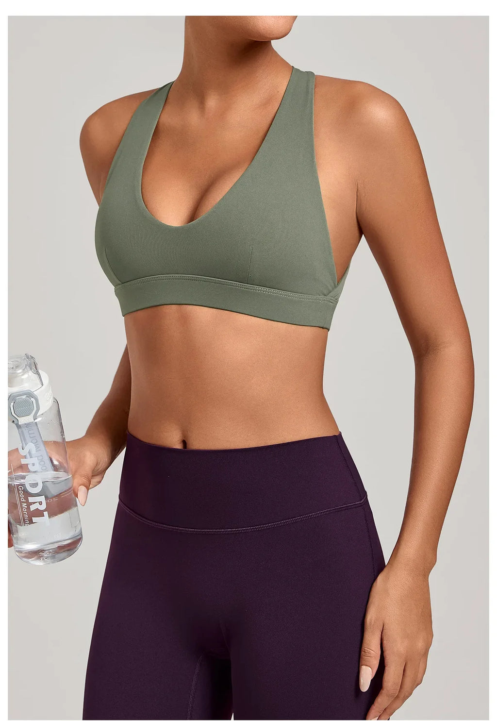 Sports Bra Gathered Neck Hanging Style Backless Tight Yoga Bra Women's Top Fitness Outdoorsports Pilates Training Gym Workout
