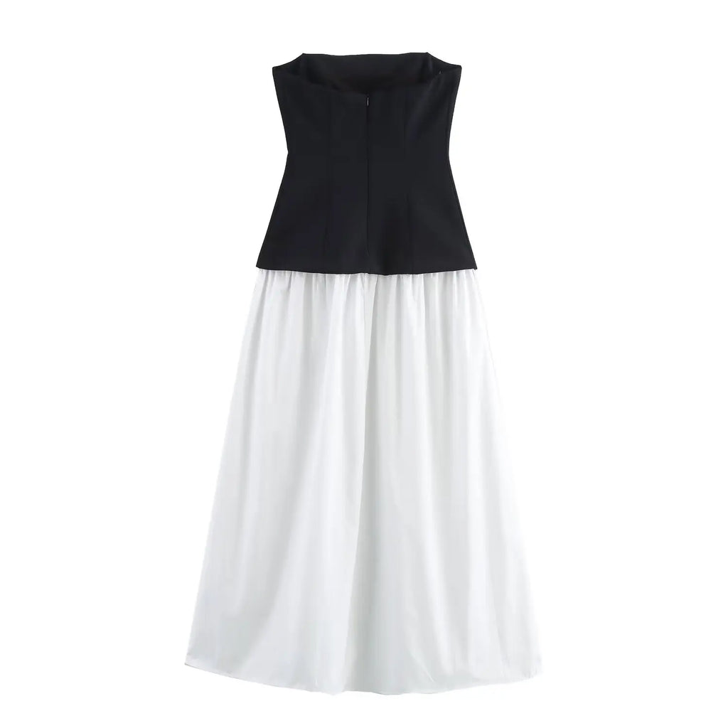 Foridol White Black New in Long Dress Women Summer Off Shoulder Strapless Casual Party Beach Midi Dress 2025 Elegant Sundress