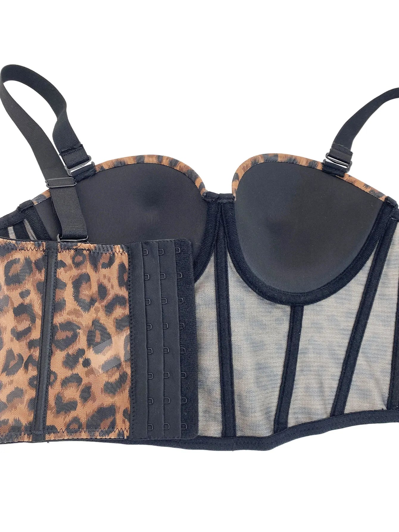 Fishbone Corset Cross-Border European and American Leopard Print Spicy Girl Tank Top Sexy Inner Wear Camisole High-End Outerwear Bra