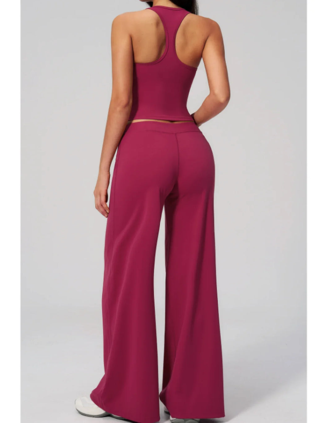 Women's Summer Two Piece Yoga Sets Slimming Sports Tank Top Lifted Buttocks High Waist Flare Pants Gym Fitness Suits Tracksuit