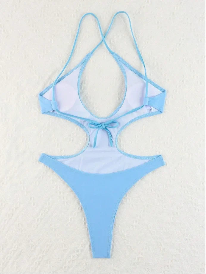 DEKA Vintage Plus Size Solid Sexy Bikini Set Women One Piece Swimwear Tummy Control Swimsuit Bathing Suit Beachwear