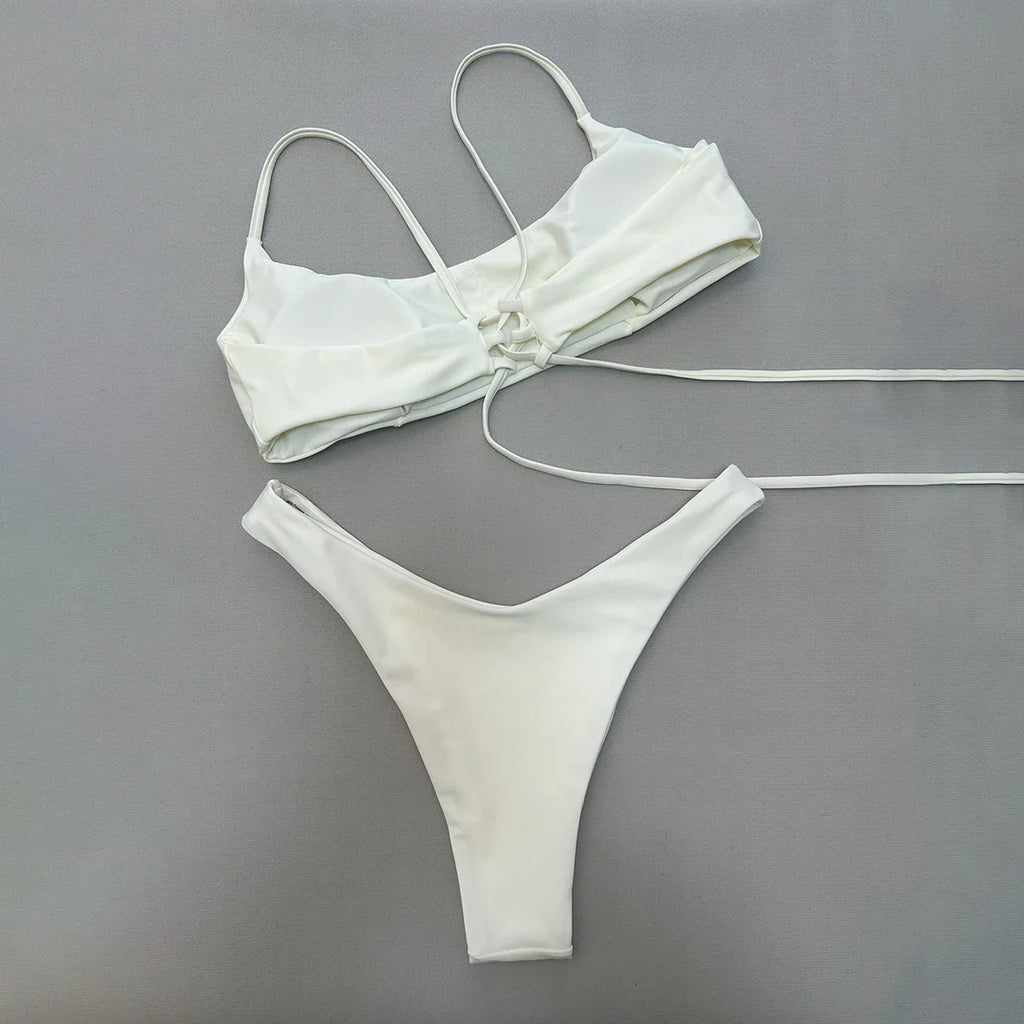 Push Up Bikinis 2025 Sexy Women Swimsuit Swimwear Female Bikini Set Bandage Biquini Bathing Suit Swimming Suits Beachwear