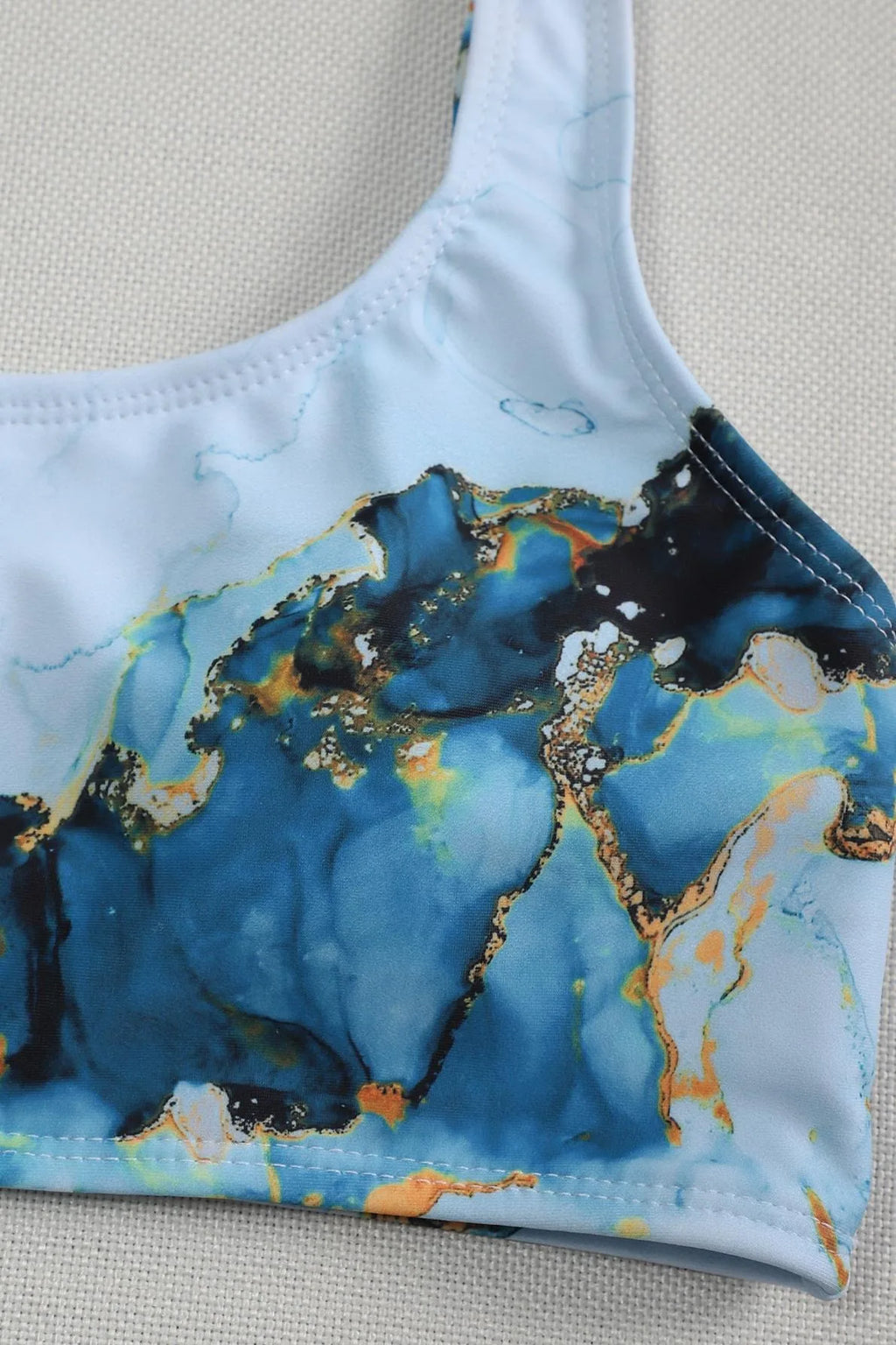 Sport Bikini Set Sexy Women Swimsuit Push Up High Waist Marble Blooming Print Swimwear Female Bathing Suit Banadores Mujer 2026