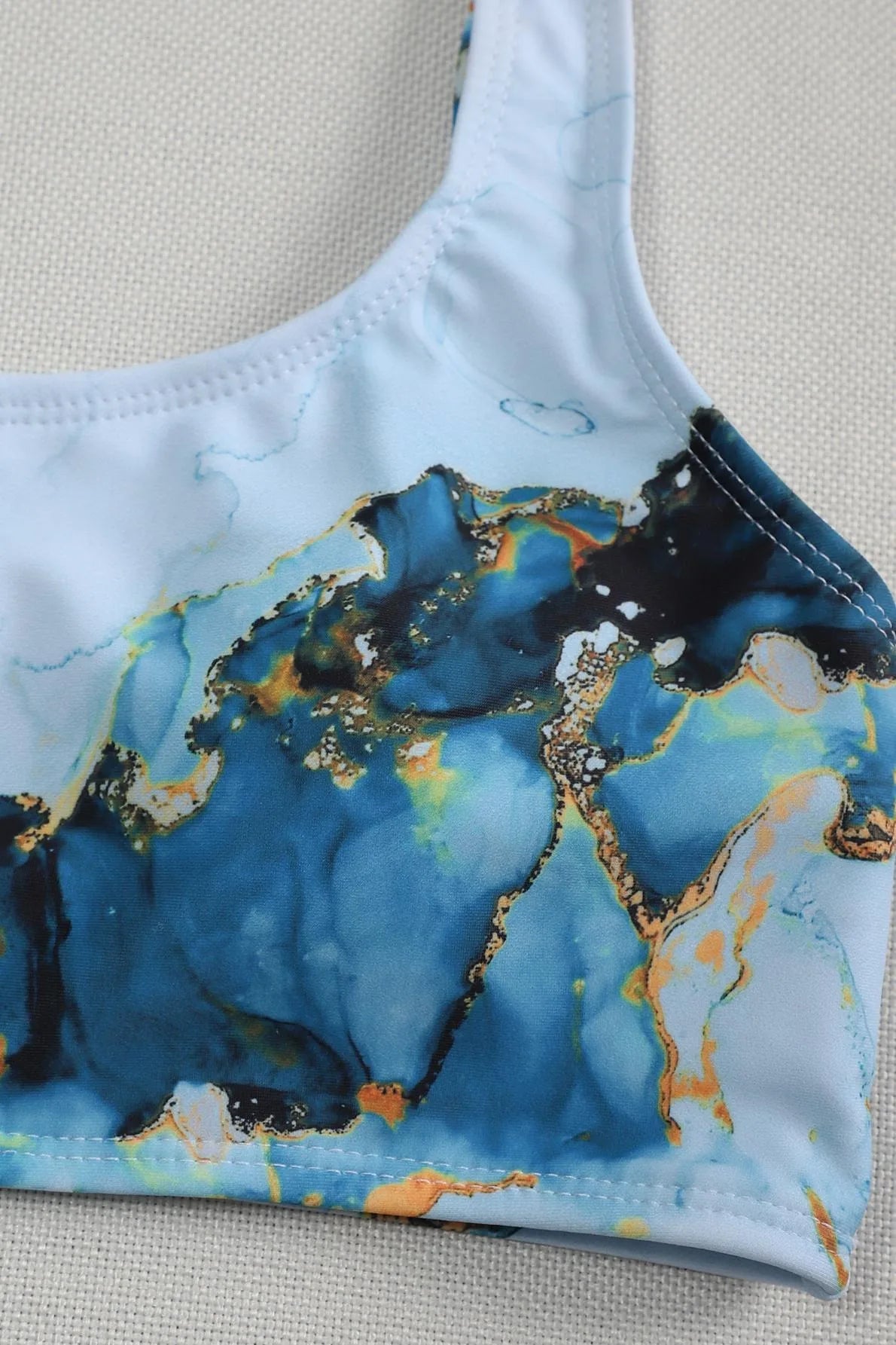 Sport Bikini Set Sexy Women Swimsuit Push Up High Waist Marble Blooming Print Swimwear Female Bathing Suit Banadores Mujer 2026