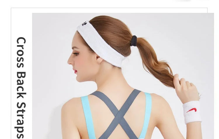 Sports Bra Women Patchwork Cross Back Straps Jogging Gym Crop Top Female Tops Fitness Yoga Shockproof Vest Sport Bras for Women