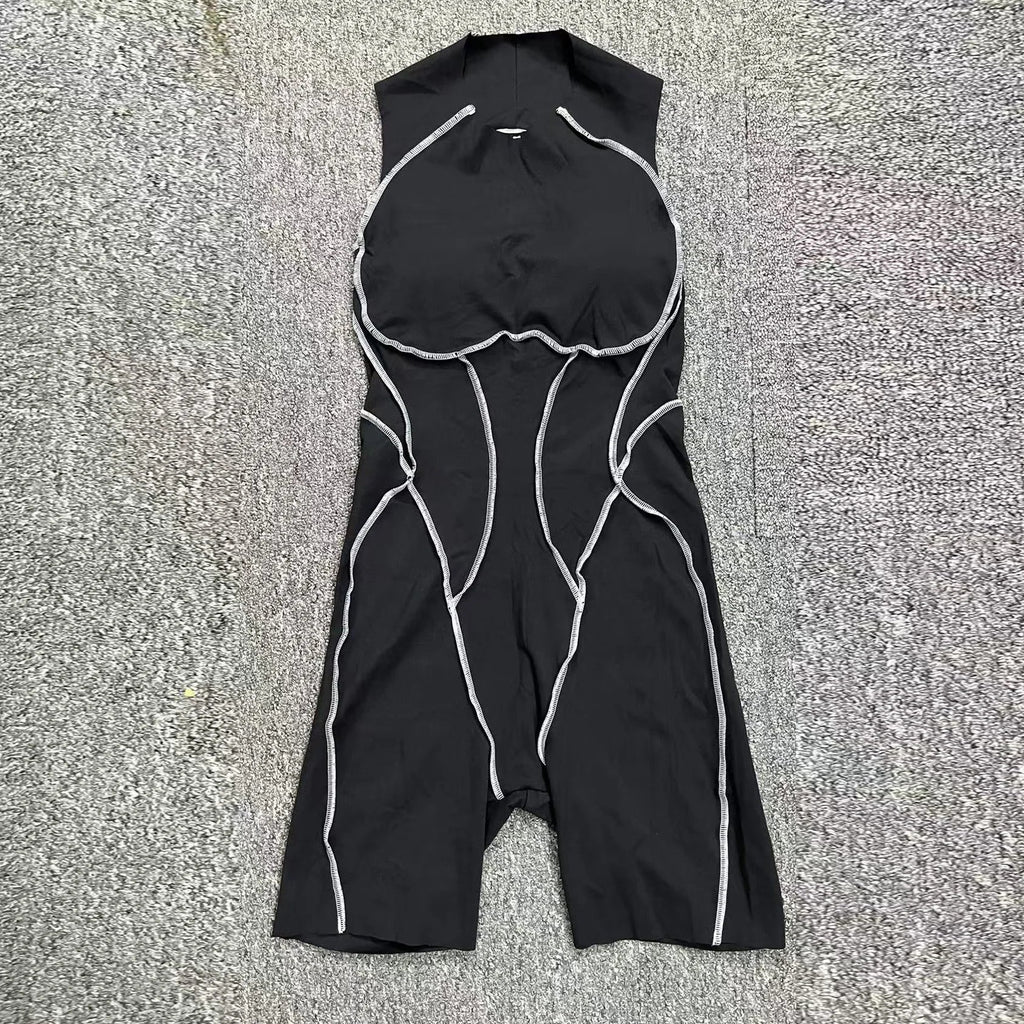 Yoga Jumpsuit Summer Short Sleeveless Sports Wear Gym Fitness Sports Bodysuit Women Dance Running Workout Clothes Yoga Jumpsuit