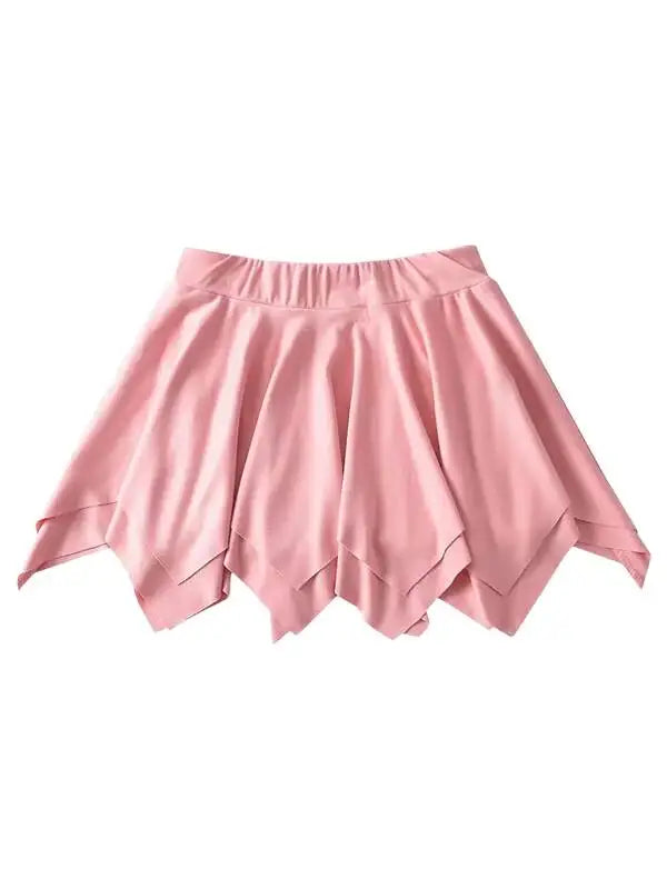 WOMENGAGA Sexy High Waist Slim Safety Skorts Irregular Pleated Pink Skirt Half Body Short Streetwear Hot Sexy Korean Women 51DL