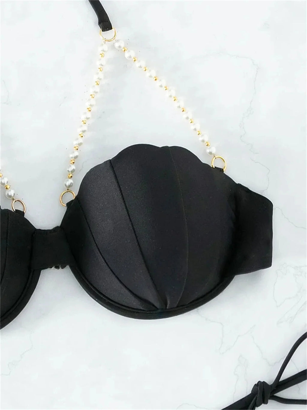 Shell Shaped Underwired Bra Cup Bikini Women Pearls Bikinis 2025 Female Swimwear Two Pieces Bikini Set Push Up Bathing Suit Swim
