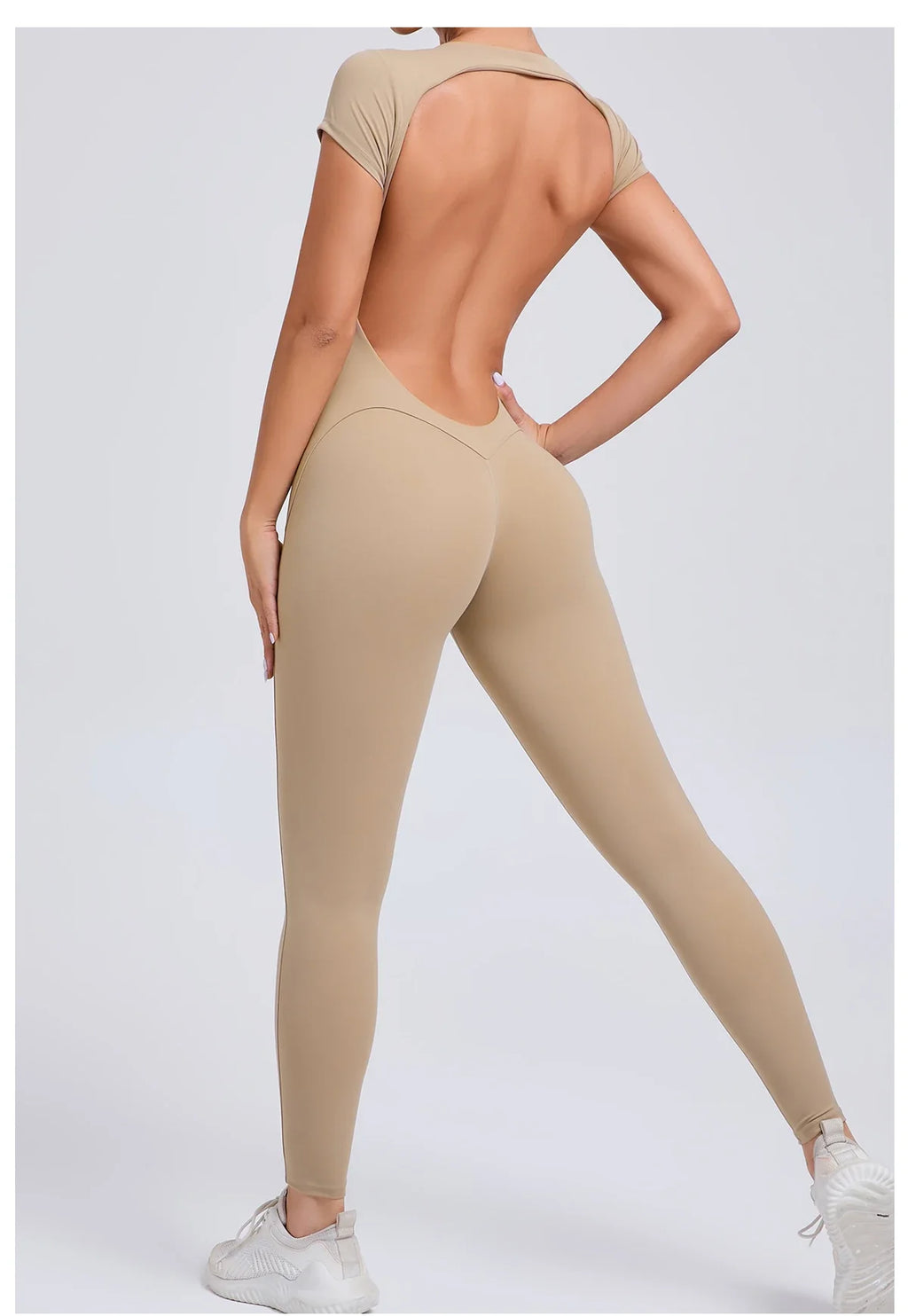 One-piece Yoga Padded Backless Suit Female Rompers Quick Dry Yoga Clothing Workout Bodysuits Scrunch Sports Jumpsuit Women