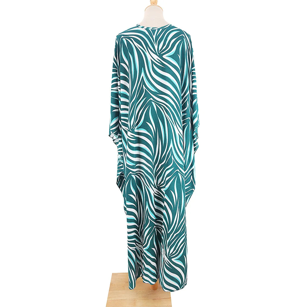 Sexy Zebra Printed V Neck Tunic Beach Cover Up Cover-ups Beach Dress Beach Wear Beachwear Beach Long Dress Female Women V4159