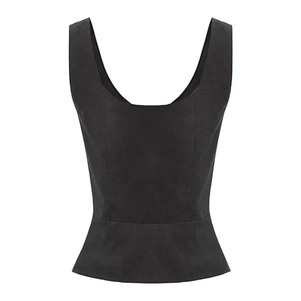 Women Vest Lace-up Strap Renaissance Vinatge Square Neck Sleeveless Medieval Slim Fit Halloween Cosplay Performance Top