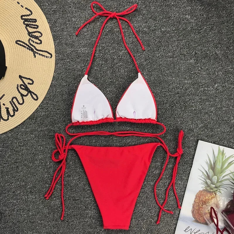 Sexy Neon Extreme Mini Micro String Bikini 2025 Women Swimsuit Female Swimwear Two-Piece Bikini Set Bathing Suit Swim Beach Wear