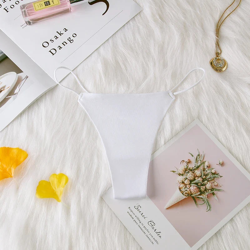 Women Panties G String Sexy Thong Seamless Underwear Ice Silk T Back Butterfly Briefs Girls Low Waist Lingerie Plus Size S-XL