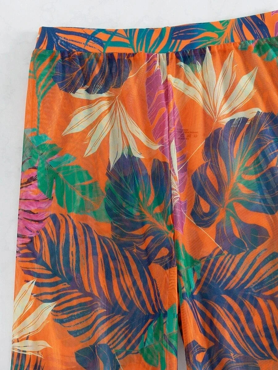 3 Pieces Strappy Bikini 2026 Women Printed Swimsuit Sexy Swimwear Female With Beach Pants Bathers Bathing Swimming Swim Suit