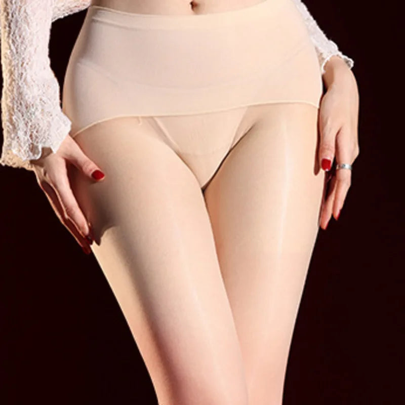 Dual-Color Aurora Pantyhose Gradient Sexy Gradient Shiny Seamless Deep Crotch Tights Black Stockings Transparent Mesh Charm 4YR1