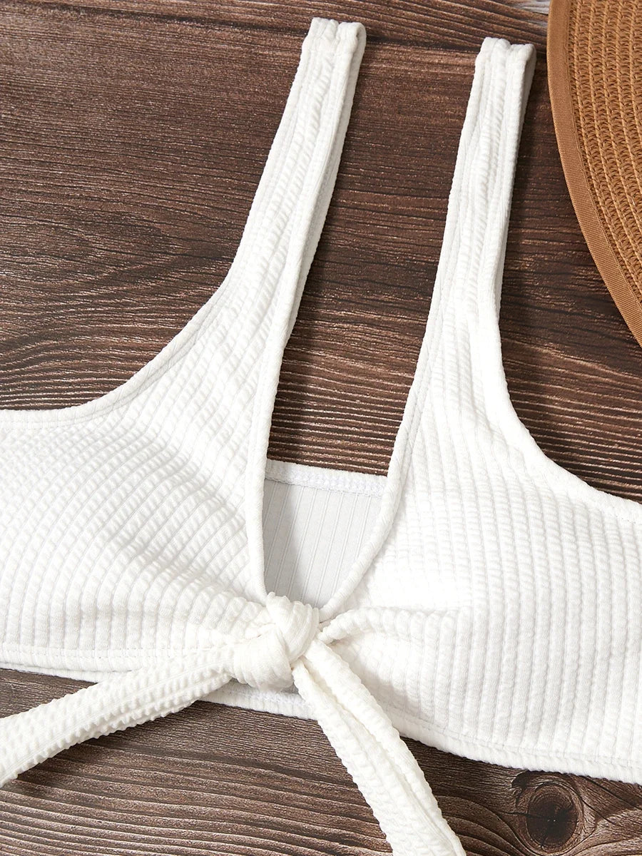 2026 Bowknot Sporty Bikinis Solid Swimwear Female Sexy Swimsuit Women Bathers Bathing Swimming Swim Suit Beachwear