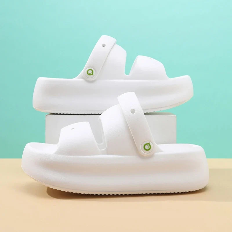Women Summer Platform Sandals Thick Sole Home Street Slippers Soft EVA Girls Student Daily Walking Shoes 2 Way Wear Sandalias