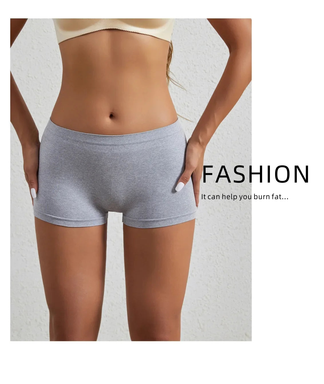 Women's underwear, compression pants, sports shorts, solid color underwear, comfortable and close fitting flat underwear