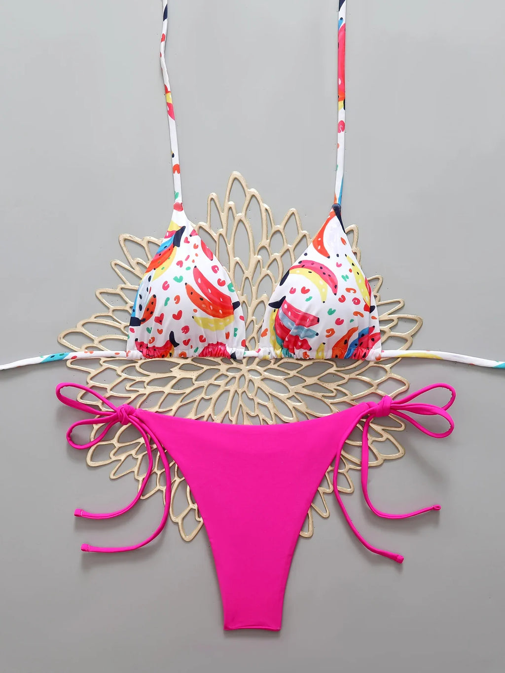 Halter Triangle String Thong Bikinis 2026 Women Sexy Swimsuit Brazilian Swimwear Female Bathers Bathing Swimming Swim Suit