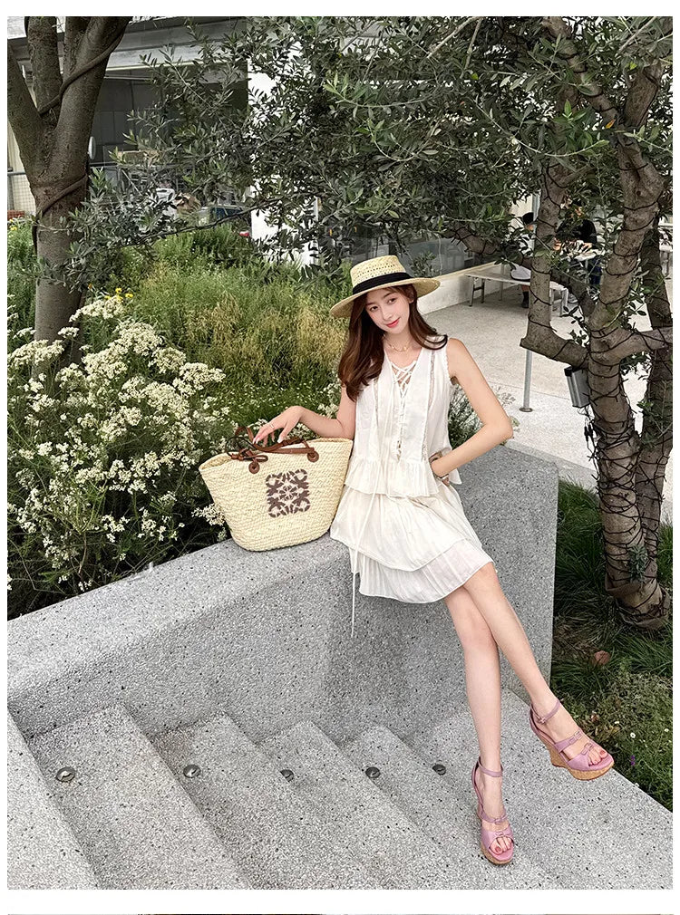 Women’s Sandals Cowhide Shoes Thick Platform Heel Sandals Elegant Lady Summer Apricot High Heel Peep Toe Buckle Sandals