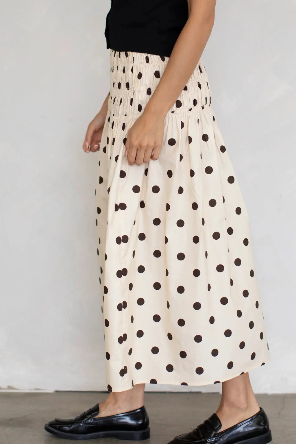 Women Polka Dot Elastic Waist A-Line Long Skirt High Waist Chiffon Skirt Fashion Y2K Streetwear Elegant Maxi Mesh Bottoms