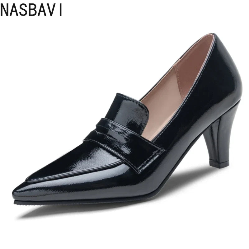 Elegant Black High Heels Women's Pumps Dress Shoes Fashion Point Heeled Party Office Footwear Shoes Ladies Comfortable Big Size