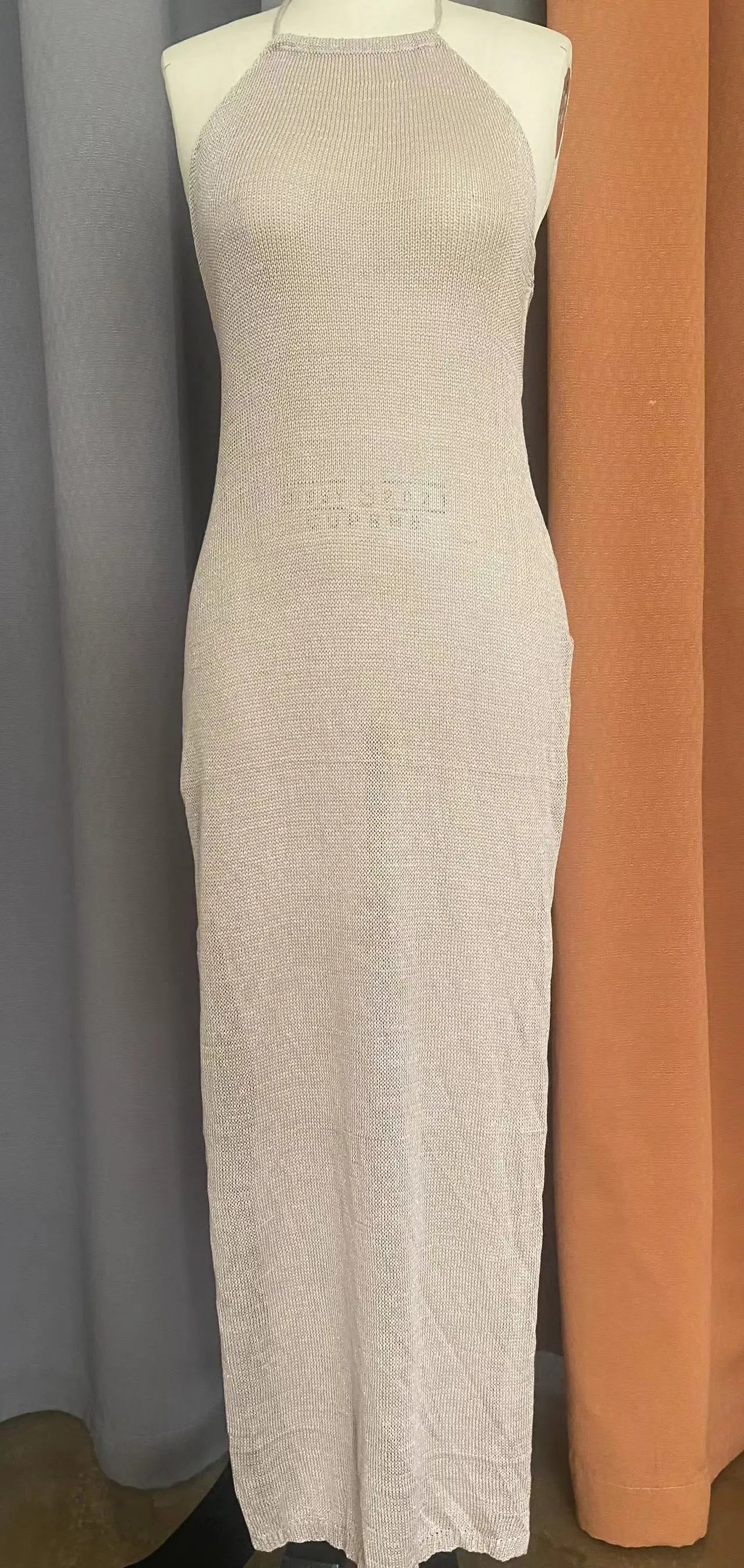 Sexy High Slit Crochet Knitted Tunic Beach Cover Up Long Dress Cover-ups Beach Dress Beach Wear Sarong Beachwear Female Women