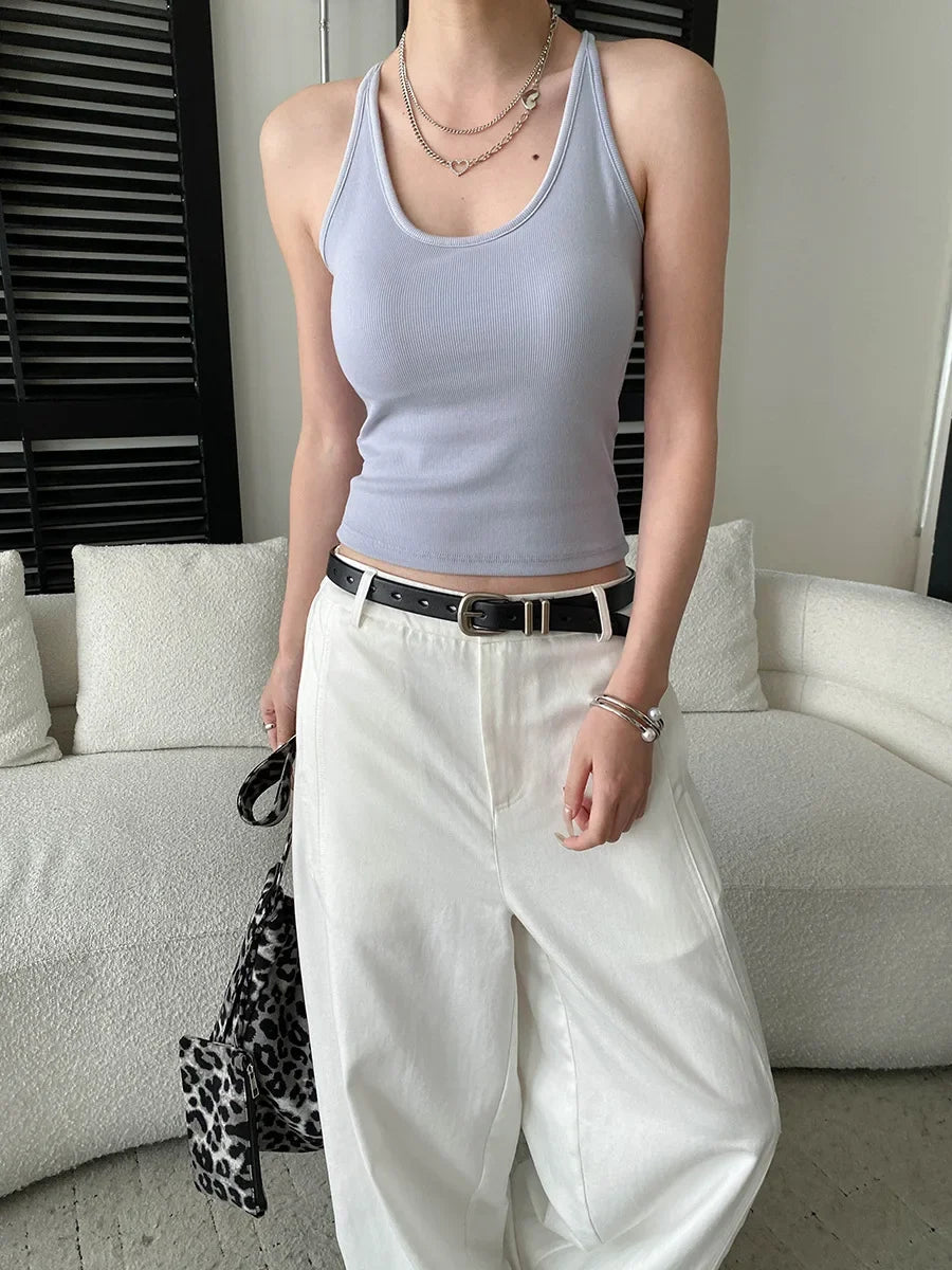 Sports vest U-neck slim fit camisole bottoming T-shirt